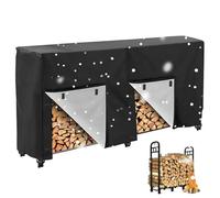 8ft Copertura per Legna da Ardere Impermeabile ,420D Oxford Coperture Protettia per Portalegna per Camino， Antivento Copri di Protezione per Legnaia da Esterno Intern(Size:420D oxford ：244*61*107cm,C