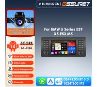 8G 128G Carplay 7 pollici 1 Din Android 14 Autoradio Multimediale per BMW Serie 5 E39 X5 E53 M5 1996 - 2003 Navigazione RDS Stereo GPS