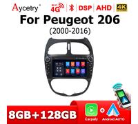8G128G Android 14 Auto Wireless Carplay Autoradio Stereo Per Peugeot 206 2000-2016 2 DIN 7 ''Schermo Lettore Multimediale di Navigazione