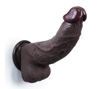 8in 2.25in Thick Nero Realistic Dual Density Silicone Suction Cup for All Genders Anal & Vaginal Pleasure