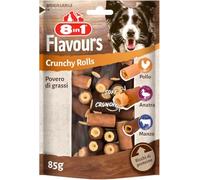 8in1 Crunchy Rolls - Bastoncini croccanti da masticare per cani - 85 g | Snack premium per cani | Ricco di proteine | Povero di grassi | Senza cereali| Con pollo, anatra e manzo
