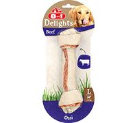 8in1 Delights Beef Bone L - Osso da masticare sano per cani di grossa taglia sensibili, manzo di alta qualità avvolto in pelle di manzo, 1 pezzo