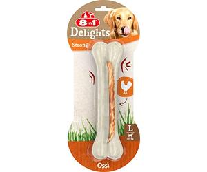 8in1 Delights Strong Bone L - Osso da masticare extra forte per cani di grossa taglia che masticano forte, 1 pezzo