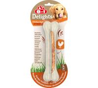 8in1 Delights Strong Bone L - Osso extra forte per cani - 1 Pezzo | Osso da masticare extra forte per cani grandi | Per cani che masticano forte | Pollo con rivestimento di manzo
