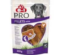 8in1 Fillets Pro Active - Snack per cani per favorire la mobilità - 200 g | Snack masticabili per cani | Masticativi per ossa e articolazioni | Poveri di grassi | Con pollo