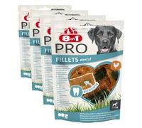 8in1 Fillets Pro Dental - Snack per cani per l'igiene orale - 80 g (Confezione da 4)