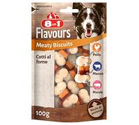 8in1 Flavours Meaty Biscuits - Deliziosi bocconcini per cani con tre gusti in un unico snack, busta da 100 g