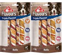 8in1 Flavours Triple Flavour Involtini, per cani di tutte le taglie, 113g (Confezione da 2)