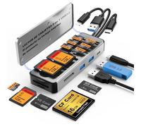 8in1 lettore di schede SD, scheda di memoria multi in alluminio Scatola SD/TF/CF/MS/XD/USB3.0 * Adattatore del lettore della scheda porta 2 per telefono/pad/pc/laptop/usb c e usb A dispositivi