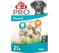 8in1 Pro Dental Bones XS - Ossa masticabili per l'Igiene orale - 21 Pezzi | Bastoncini da masticare per la cura dei denti | Povero di grassi | Formula anti-placca | Con pollo