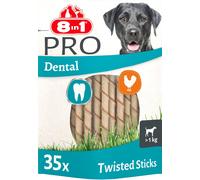 8in1 Pro Dental Twisted Sticks - Bastoncini da Masticare Sani per Cani per la Cu