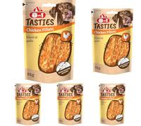 8in1 Tasties Chicken Fillets - Snack da masticare senza cereali a base di delizioso petto di pollo, 85 g (Confezione da 5)