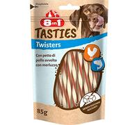 8in1 Tasties Twisters - Snack da masticare senza glutine con merluzzo e petto di pollo, 85