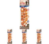 8in1 Triple Flavour Mega Twisted Sticks - Bastoncini da masticare grandi con filetto di pollo, pelle di maiale e manzo, sacchetto da 140 g 2 pezzi (Confezione da 4)
