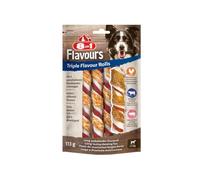 8in1 Triple Flavour Rolls - Snack da masticare per cani - 113 g | Bastoncini da masticare per cani | Ricchi di proteine | Senza zuccheri aggiunti |Con carne extra | 3 pezzi