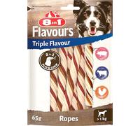 8in1 Triple Flavour Ropes - Snack da masticare per cani - 65 g