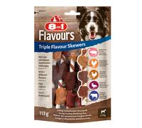 8in1 Triple Flavour 6 Spiedini Masticabili con Petto di Pollo Petto d'Anatra e Fegato di Pollo per Cani di Tutte le Taglie 113 gr