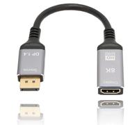 8K@60Hz DisplayPort to HDMICable, DP 1.4 to HDMI2.1 Video Cord, Support 8K at 60Hz, 4K at 120Hz, 2K at 144Hz, DP to HDMICable Adapter