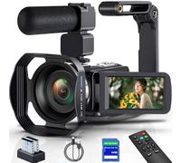 8K 64MP Camcorder Video Camera 18X Digital Zoom YouTube Vlogging Camera Webcam IR Night Vision WiFi 3.0”Touch Screen Camcorders with Microphone, 32G SD Card, Remote Control and 2 Batteries