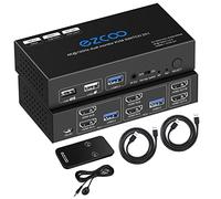 8K HDMI 2.1 KVM Switch Dual Monitor USB 3.0 2 porte con Hotkey 8K 60Hz 4K 120Hz 48Gbps HDCP2.3 HDMI Extended Display Share 2 PC con tastiera Mous HDR D-olby Vision VRR IR Remote Control