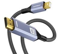 8K Mini DisplayPort a HDMI 2.1, supporta 8K@60Hz 4K@144Hz 2K@240Hz, HDR, FreeSync, VRR, Dolby Vision Passthrough, compatibile con dispositivi Thunderbolt 1/2 e monitor (1M)