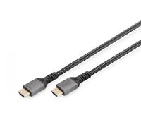 DIGITUS 8K Premium HDMI 2.1 Cable 3 m Aluminium Housing Gold Plated Supports 8K/