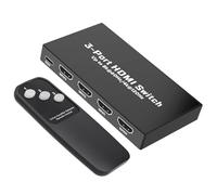 8K Switch HDMI, Sdoppiatore HDMI Alluminio HDMI Splitter 3 In 1 Uscita con Telecomando,Switch Supporta 8K 4K 1080P Full HD per PS5/PS4/PS3/HDTV/Xbox/Blu-Ray/DVD Player/Fire Stick