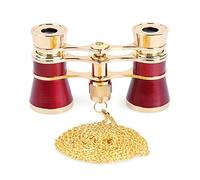 8KLANMMQ 3 x 25 occhiali da opera classici pieghevoli binocolo corpo in metallo con catena lente ottica telescopio teatrale design retrò regali da donna (colore: A) (E)