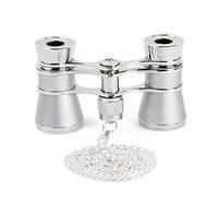 8KLANMMQ 3 x 25 occhiali da opera classici pieghevoli binocolo corpo in metallo con catena lente ottica telescopio teatrale design retrò regali da donna (colore: A) (C)