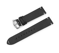 8KLANMMQ cinturini per orologio fatti a mano in pelle di olio di cera vintage cinturino in vera pelle di vitello cinturini per orologi marrone colori 18 mm 20 mm 22 mm 24 mm (colore: nero Dimensioni