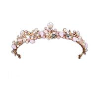 8KLANMMQ Corona fatta a mano in oro diadema da sposa con perle strass tiara corona accessori per capelli da sposa accessori per capelli regalo (colore: A, taglia: taglia unica) (taglia unica)