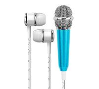 8KLANMMQ Microfono mini microfono cablato 3,5 mm stereo studio audio palmare con auricolare KTV karaoke discorso per telefono computer cancellazione del rumore (colore: C) (C)