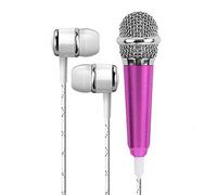 8KLANMMQ Microfono mini microfono cablato 3,5 mm stereo studio audio palmare con auricolare KTV karaoke discorso per telefono computer cancellazione del rumore (colore: C) (A)