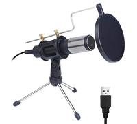 8KLANMMQ Microfono professionale a condensatore microfono per computer con supporto per telefono PC USB Mic