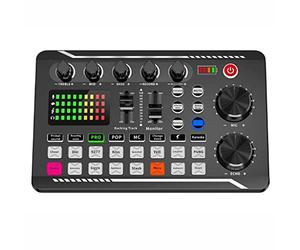 8KLANMMQ Mixing Console Amplificatore F998 Scheda Audio 3.5mm Microfono Sound Mixer Scheda Audio per Telefono PC