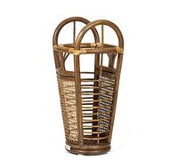 8KLANMMQ Portaombrelli in rattan, con bastone da passeggio, per interni, realizzato a mano, colore legno, 28 x 63 cm