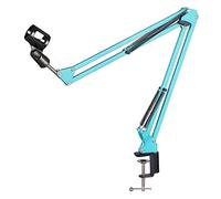 8KLANMMQ Supporto per microfono di registrazione estensibile con clip per microfono morsetto di montaggio da tavolo (colore: bianco) (blu)
