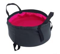 8L Folding Water Basin 210D Nylon Ultralight(pink) | 210D nylon outer, no-pressure seal inner, leak-proof, 50g weight, camping essential