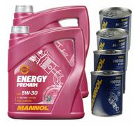 8L MANNOL Energia 5W-30 Leichtlauf-Motoröl Api Sn / CH-4 Acea C3 Incl. Additivo