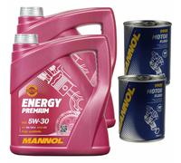 8L MANNOL Energy 5W-30 Leichtlauf-Olio Motore API SN/CH-4 ACEA C3 Motor Flush