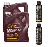 8L MANNOL Legend+Ester 0W-40 Olio Motore SAE Incl. 2x Additivo Ceramo Ester 9829