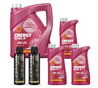 8L MANNOL olio motore Energia Ultra JP 5W-20 Incl. 2x Additive Ceramo Ester 9829
