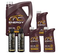 8L MANNOL Olio Motore ENERGY 5W-30 Inclusi 2x Additivi Ceramo Ester 9829