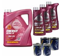 8L MANNOL Olio Motore Energy Ultra JP 5W-20 API SN Inclusa Pulizia Motore Doctor
