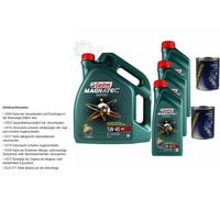 8L Olio Motore Castrol Magnatec Diesel 5W-40 DPF 2x Flush Motore