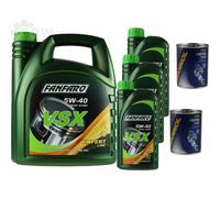 8L Olio Motore FANFARO VSX 5W-40 2x MANNOL Flush Motore ADDITIVO