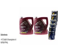 8L Olio Motore MANNOL Racing+Ester 10W-60 2xLeak-Stop+Motor Doctor+Motor Flush