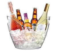 8L Secchio di ghiaccio dello champagne, secchio di ghiaccio acrilico di grande capacità, secchio del vino, secchio dello champagne, contenitore di stoccaggio della frutta e della verdura (clear001)