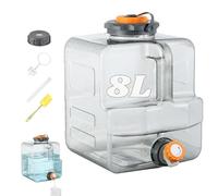 8L Tanica per Acqua con Rubinetti, Tanica Acqua in Plastica Compatibile con Pompe ad Acquas Elettriche, Serbatoio d'Acquas Portatile per Campeggio Outdoor Cucina Camper Furgoni Camion Scuola