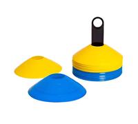 8LevelUp Set di 40 dischi da allenamento (20 cappelli gialli e 20 blu - flessibili, sicuri e robusti) per calcio, equitazione, addestramento per cani, addestramento ai cavalli, allenamento agility per